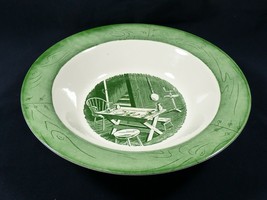 VTG Royal China Colonial Homestead green 10&quot; serving bowl - £16.42 GBP