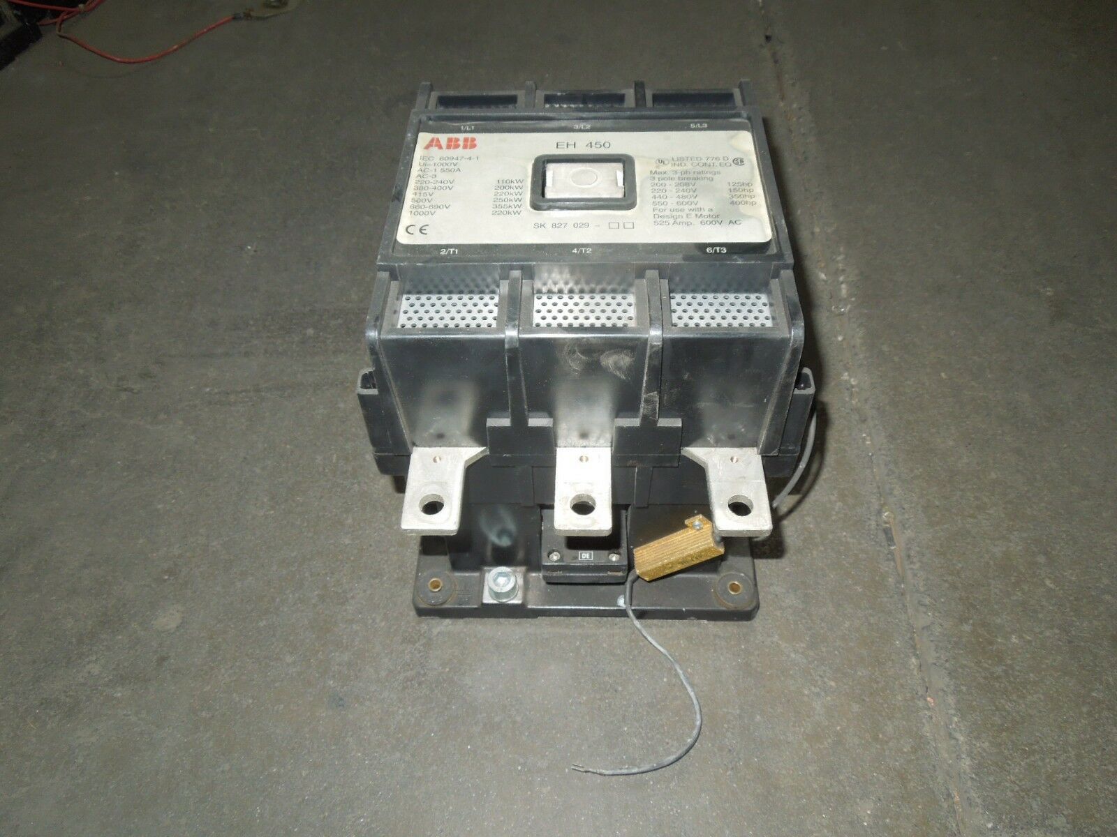 ABB EH 450 525-550A 125-400hp Max 600V 3P Contactor Used - $400.00
