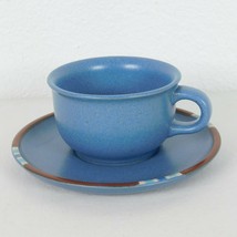 Dansk Mesa Sky Blue Tea Cup Mug &amp; Saucer Japan Microwave Safe Stoneware Set - £9.10 GBP