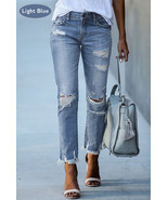 Annabelle Womens Mid-Rise Destroyed Skinny Jeans &amp; Jeggings Stretch Deni... - €31,44 EUR