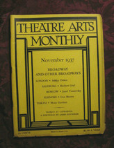 THEATRE ARTS November 1937 Josef Youzovsky Mona Gardner Ivor Brown Walt Crane - £6.33 GBP