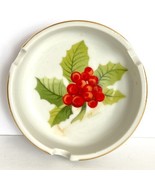 Vintage Christmas Holly Ash Tray George Good Corporation Japan Gold Trim... - $11.99