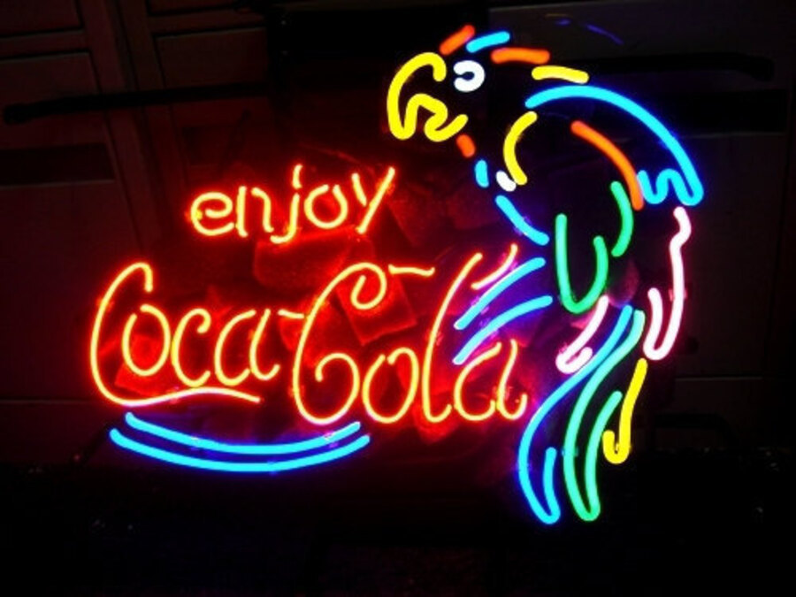 Primary image for Enjoy Coca Cola Parrot Coke Soda Neon Sign 22"x18"