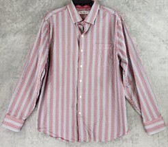 Tommy Bahama Shirt Mens Large Pink Striped Casual Preppy Button Down Lon... - $29.69