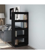 Book Cabinet/Room Divider Black 60x35x135 cm Solid Pinewood - £44.55 GBP