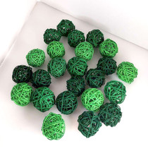 24 Pcs Green Wicker Rattan Balls Decorative Orbs Vase Fillers for Craft, Party - £7.50 GBP