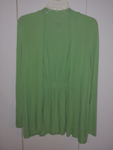 CHARTER CLUB LADIES LS GREEN OPEN CARDIGAN-S-RAYON/SPAN.-WORN ONCE - $18.49