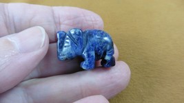 Y-ELE-ST-514) little Elephant Africa BLUE SODALITE gemstone FIGURINE car... - $8.59