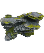 Stepped Slate Rock Ledge with Moss for Aquariums and Fish Tanks, Resin D... - $36.58