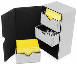 BCW White Leatherette Deck Box Vault LX Hold 200 Sleeved - $21.77
