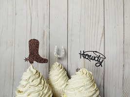 Cowboy cupcake topper, cowboy birthday, rodeo cupcake topper, Rodeo Birt... - $8.42