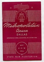 Metropolitan Opera Program Dallas Texas 1954 Pons Peerce Tucker Steber Siepi - £21.81 GBP