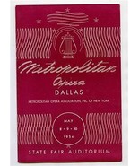 Metropolitan Opera Program Dallas Texas 1954 Pons Peerce Tucker Steber S... - £21.68 GBP