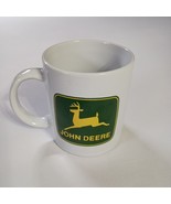 John Deere Coffee Mug Cup Ceramic White Green 4&quot; Tall - $181.86 MXN