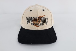 Vintage 90s Streetwear Spell Out Rainbow Springs New Zealand Hat Cap Beige - £27.11 GBP