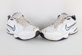 Nike Air Monarch Mens Size 11.5 W Distressed Leather Dad Shoes Sneakers White - £46.42 GBP