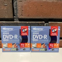 2- Memorex Mini DVD-R Double Sided 2.8GB 60 Minutes DVD Camcorder Sealed... - £7.77 GBP