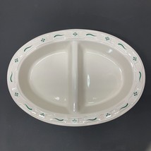 Longaberger Woven Traditions Heritage Green oval divided dish made in USA - £23.09 GBP