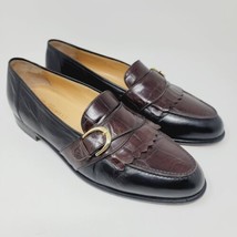 Caporicci Mens loafers Sz 10.5 M Slip-On Buckle Dress shoe Italy two tone - £280.40 GBP