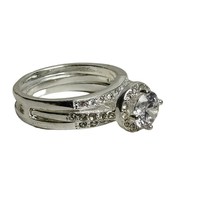 NRT Silver Size 8 Round Cut CZ Solitaire Wedding Engagement Style Ring - $23.73