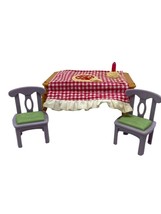 Fisher-Price Loving Family Sounds Deluxe Dining Room Table &amp; 2 Chairs Set - £22.65 GBP