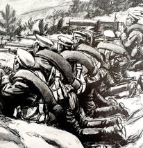 Russian Infantry In Trench Awaiting Austrian Attack WW1 Print 1917 SmDwC5 - £23.48 GBP