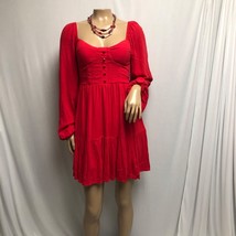 SO Short Dress Juniors Size Small Bustier Bodice Tiered Lined Red NEW - $24.49