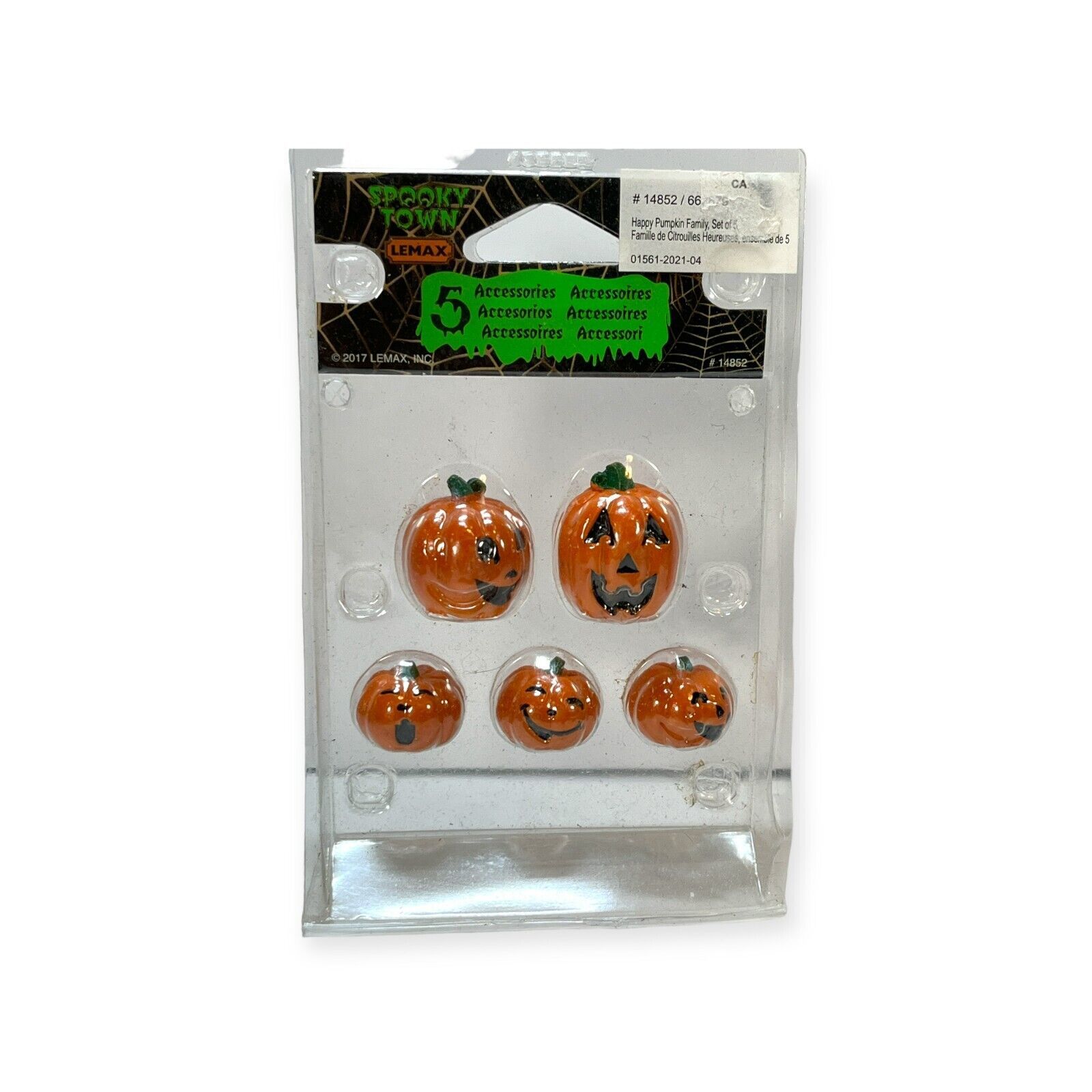 NEW Lemax Halloween Spooky Town Pumpkin Set of 5 Jack o' lantern #14852 - $11.76