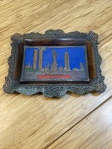 Vintage New York City Lady Liberty Empire State Trade Center Metal Ashtr... - $34.65