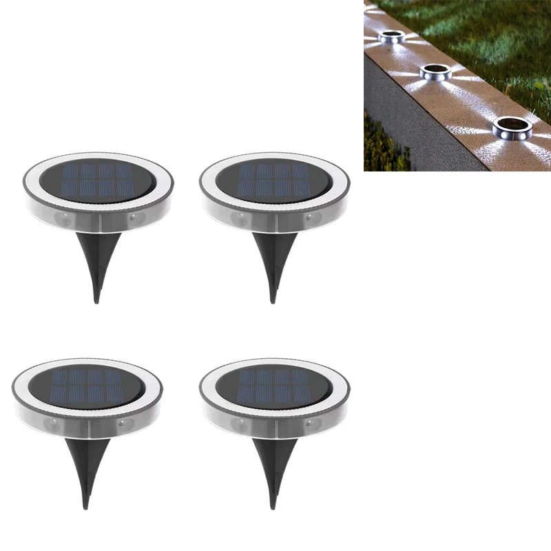 6 Led Solar Ground Light Outdoor Garden Patio Disk Lights IP65 Waterproof Lamp F - £178.61 GBP