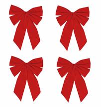 Red Holiday Velveteen Bows for Christmas Supplies and Decorations, 15&quot; x... - $11.69