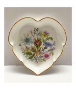 Vintage Wild Tudor Heart Shaped Trinket Dish , Fine Bone China, Gold Trim - £12.57 GBP