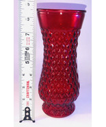 Red Flower Valentines Day/Christmas Vase 8 1/2”Hx3 3/4”W Raised Cut Patt... - £23.70 GBP