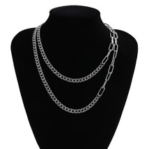 IngeSight.Z 2Pcs/Set High Quality Stainless Steel Choker Necklace Double Layered - £13.74 GBP