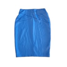 eci New York Sheath Fitted Pull On Stretchy Skirt ~ Sz L ~ Blue ~ Knee Length - £27.60 GBP