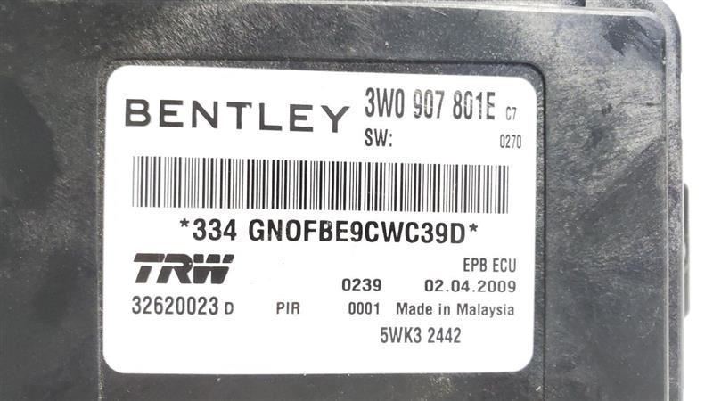 Parking Brake Control Module PN:3W0907801E OEM 2010 Bentley Continental GT Item image 7