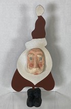Vintage 1990s Santa Figurine Metal &amp; Ceramic Folk Art 10.5&quot; - £7.43 GBP