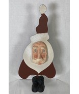 Vintage 1990s Santa Figurine Metal &amp; Ceramic Folk Art 10.5&quot; - £7.09 GBP