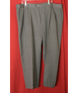 JOSEPH FEISS International Mens Dress Pant 44x26 Short Gray Pleat Cuff P... - $19.63