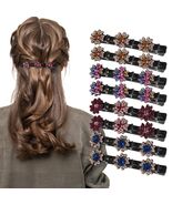 Aukiron 8Pcs Braided Rhinestone Hair Clips Sparkling Crystal B-8PCS - $14.60 CAD