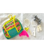 Vintage Barbie Doll Work Out Bag w Accessories Rackets Shoes Hair Dryer ... - $6.92