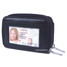 Leather Accordion Security Wallet, Black - £4.78 GBP