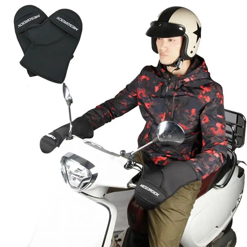 Motorcycle Handlebar Gloves Windproof Waterproof Warm Neoprene Grip Hand Covers  - £100.78 GBP
