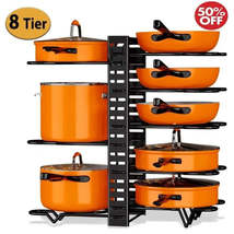 Pot Organizer Rack 8 Tiers Pots and Pans Organizer, Pot Lid Organizer fo... - $37.66