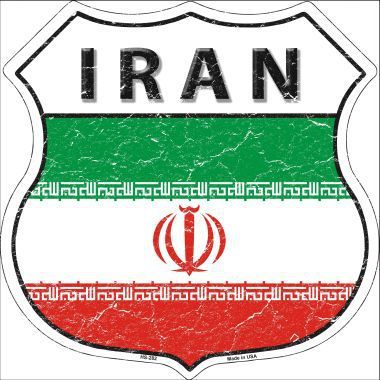 Iran Country Flag Highway Shield Metal Sign HS-282