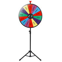 24&quot; Prize Wheel Fortune Carnival Spinnig Game Color W Folding Tripod Floor Stand - £78.46 GBP