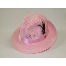 Men's Summer Spring Braid Straw style Hat by BRUNO CAPELO JULIAN JU902 Pink image 2