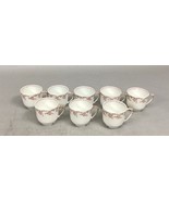 Set Of 8 Elite Works Higgins &amp; Seiter NY Limoges France Pink Floral Tea ... - $24.74