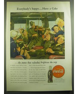 1946 Coca-Cola Soda Ad - Everybody&#39;s happy.. Have a Coke - £14.55 GBP
