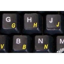 Norwegian Keyboard Stickers with Transparent Background with Yellow Lettering fo - £12.53 GBP